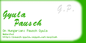 gyula pausch business card